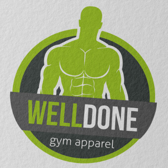 WellDone gym apparel Logo Design Online Shop Sport Fitness Kleidung