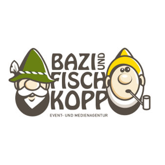 Logo Design Eventagentur Bazi und Fischkopp