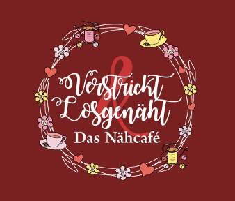 nähcafe logo design verstrickt und losgenäht