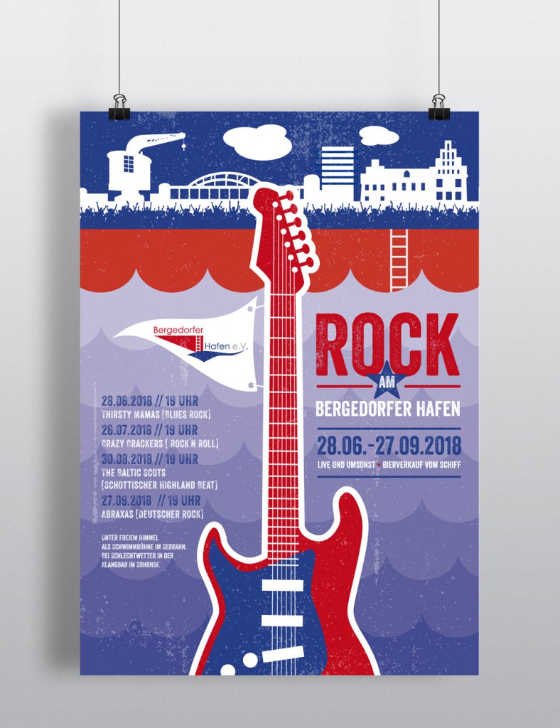 Plakat Design Tipps Rock im Bergedorfer Hafen