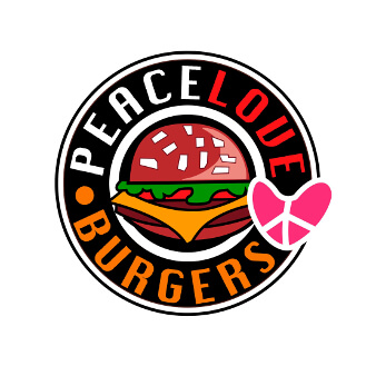 Love Peace Burger Logo Fast Food 882287