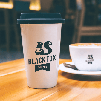 Black Fox Coffee 494221 Flat Schwarz Und Weiß Logo Design