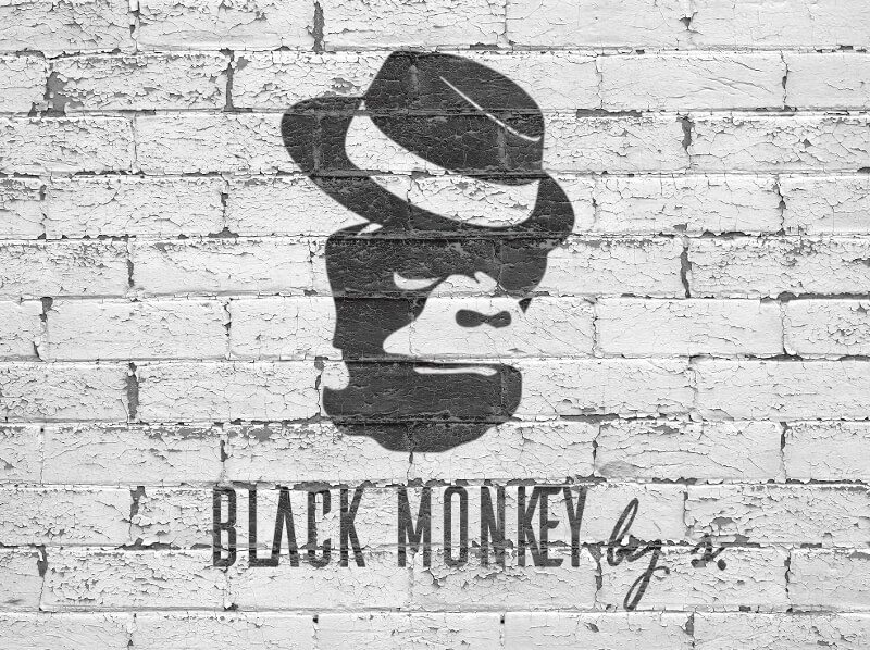 Black Monkey Schwarz Und Weiß Logo Design 136865