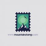 berg logo design mountain stamp