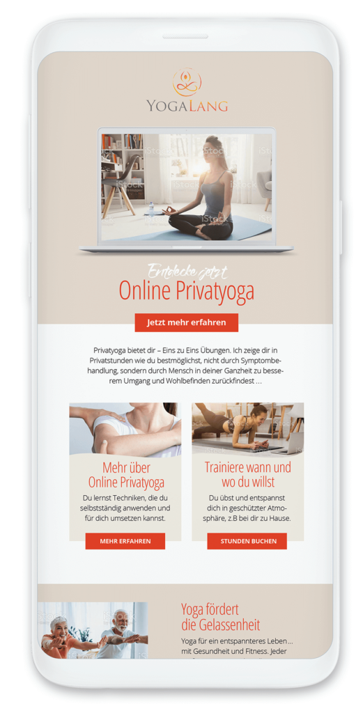 Newsletter-Design yoga