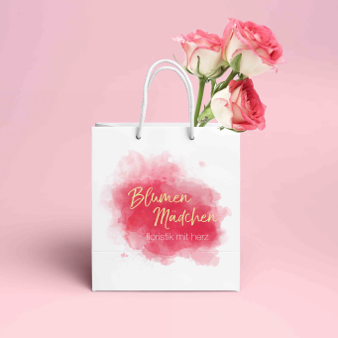 Blumenmädchen Pink Rose Logo