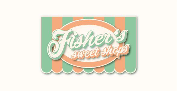 853861 Fishers Sweet Shops Logo Design Retro Farben