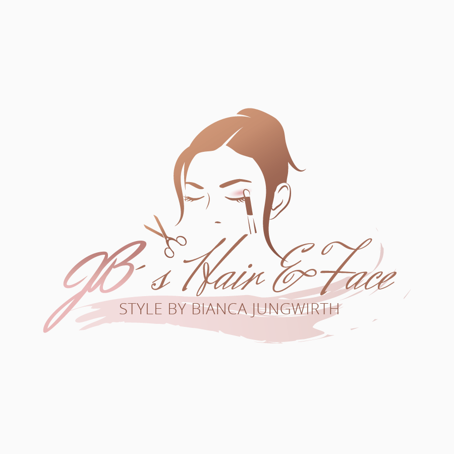 B's Hair and Face Girly Logo Rosa