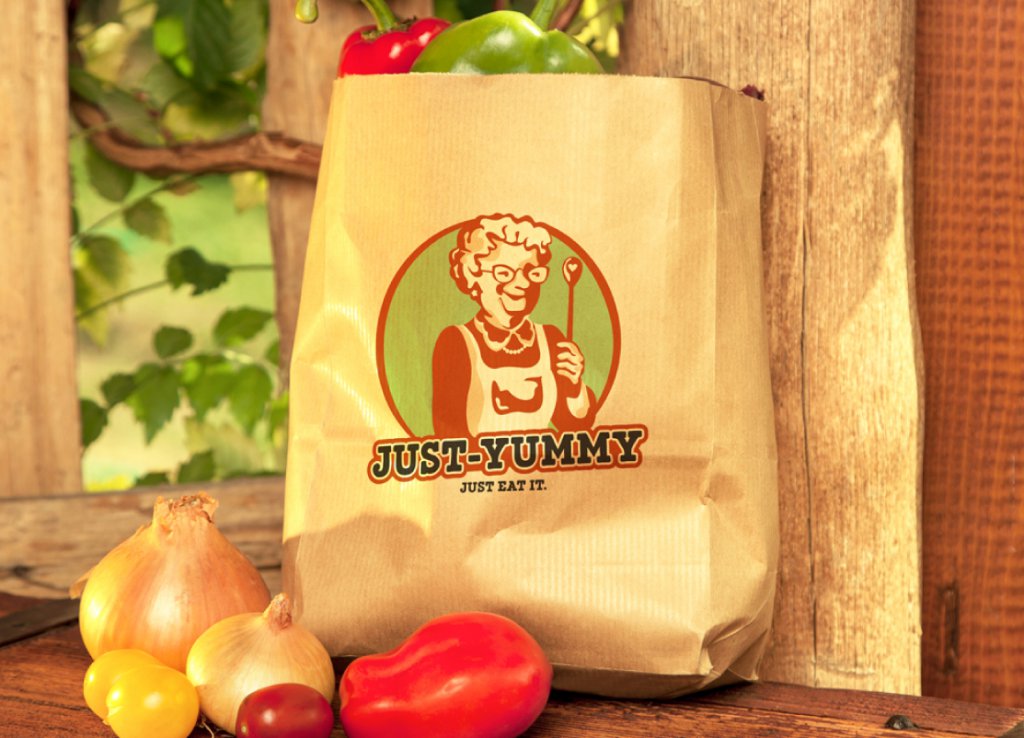 Logo Design 911955 Just Yummy Just Eat It Retro