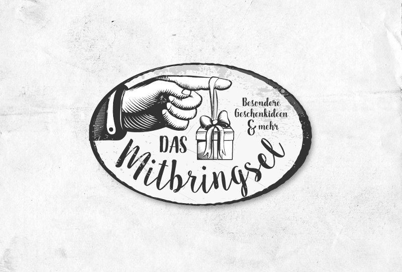 Schwarz Weiß Vintage Logo 323951 Das Mitbringsel