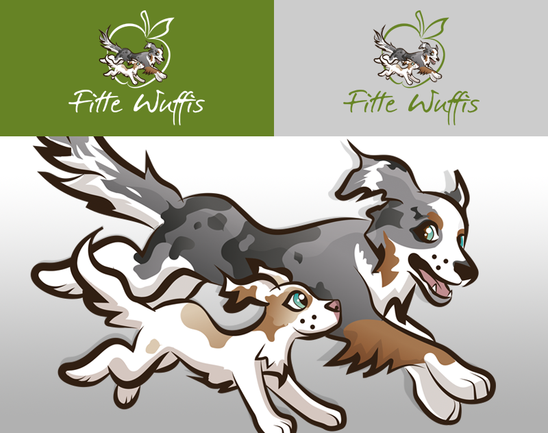 Cartoon Logo für Fitte Wuffis