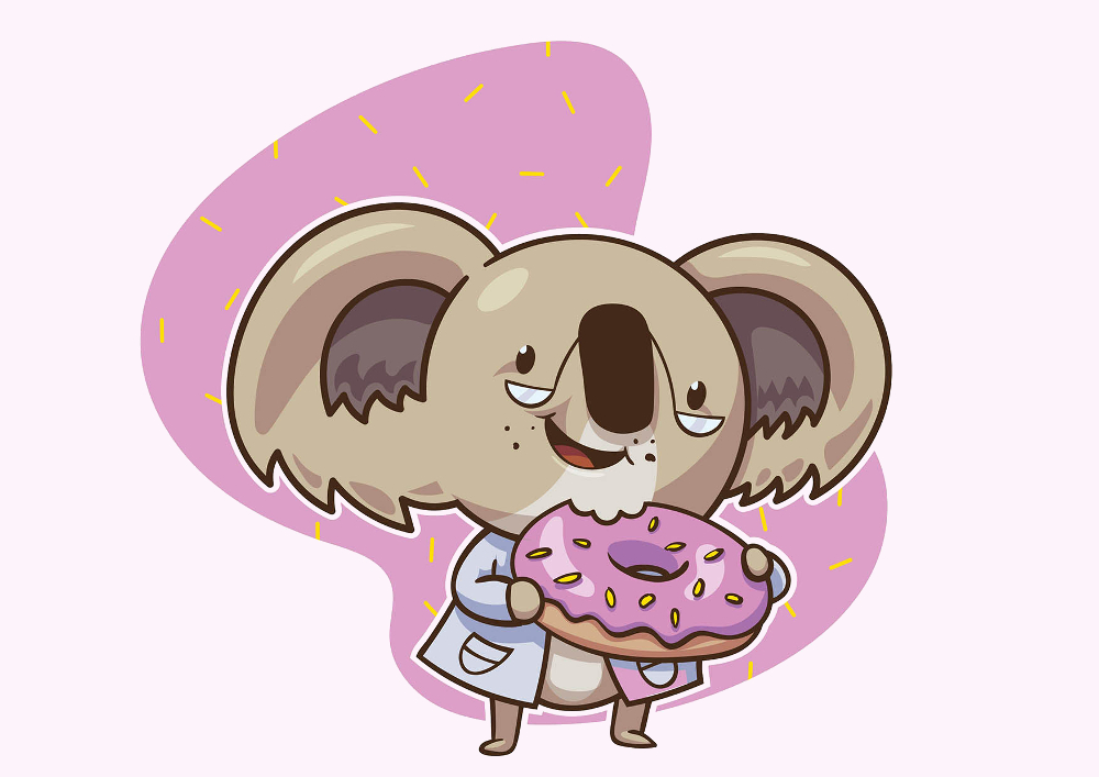 Cartoon Illustration für minidonuts