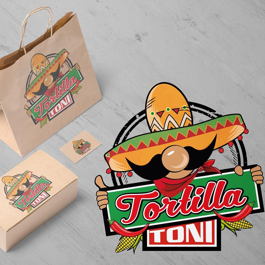 Comic Logo für Tortillarestaurantkette