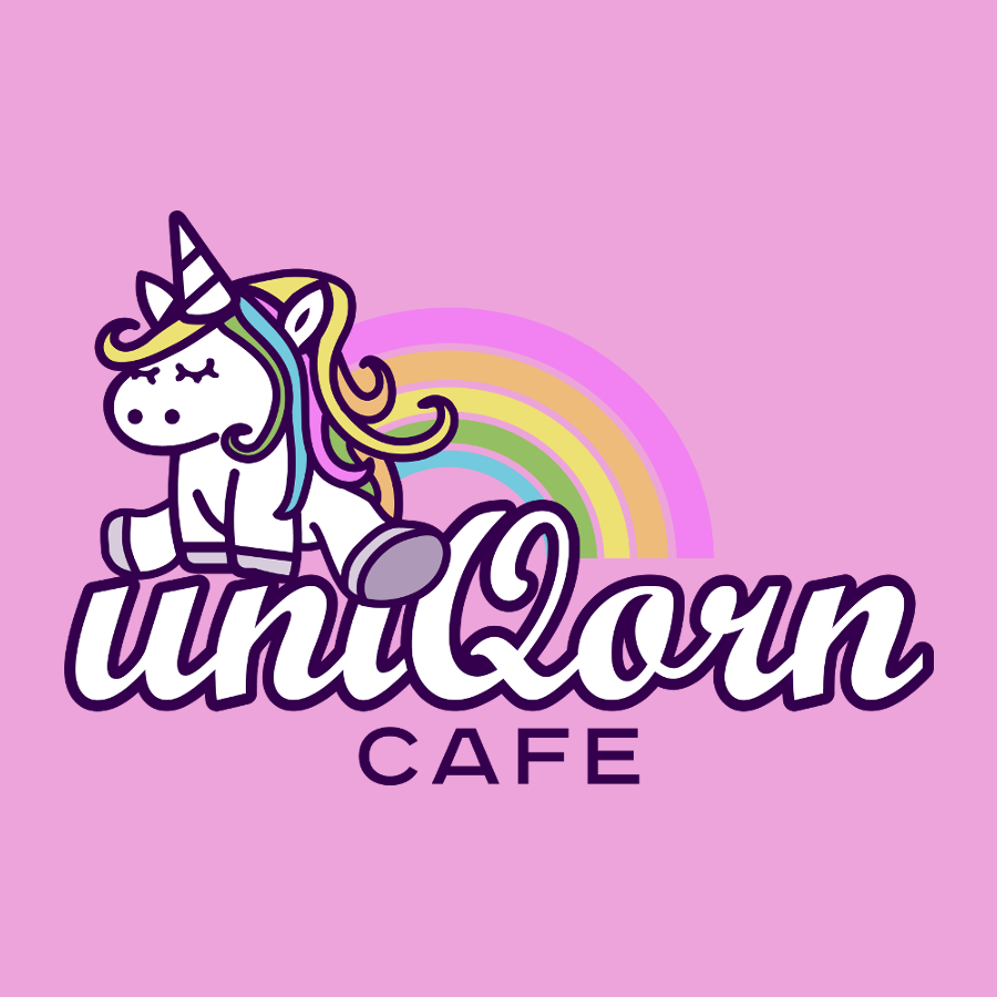 Cartoon Logo für uniQorn Cafe