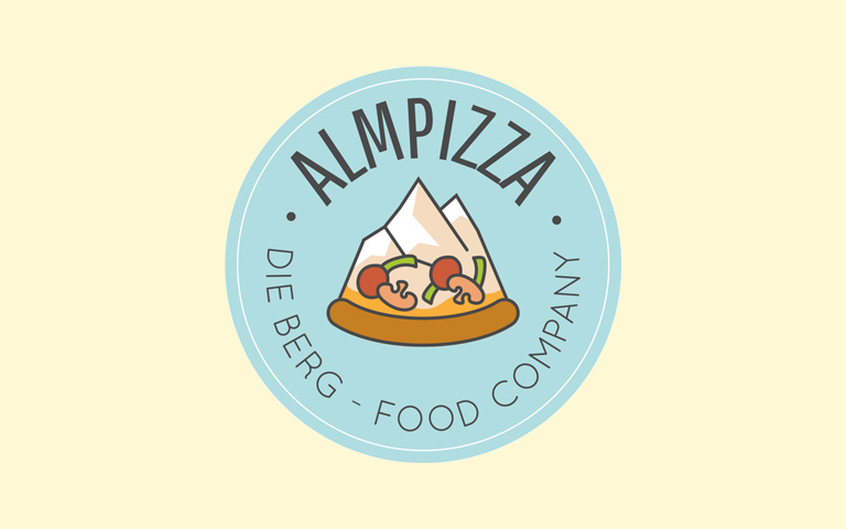 Pizza Logo für Almpizza