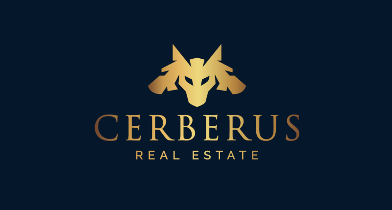 Cerberus-Real-Estate-Logo-Design-Metallic