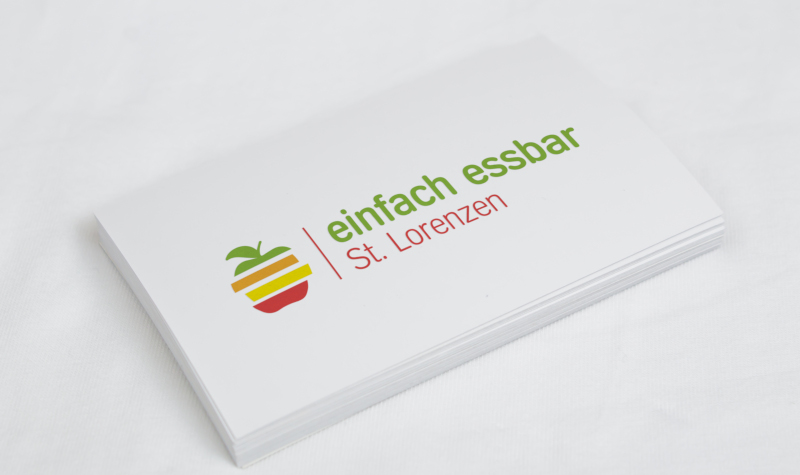 Einfach essbar St Lorenzen Obstlogo mit Apfel