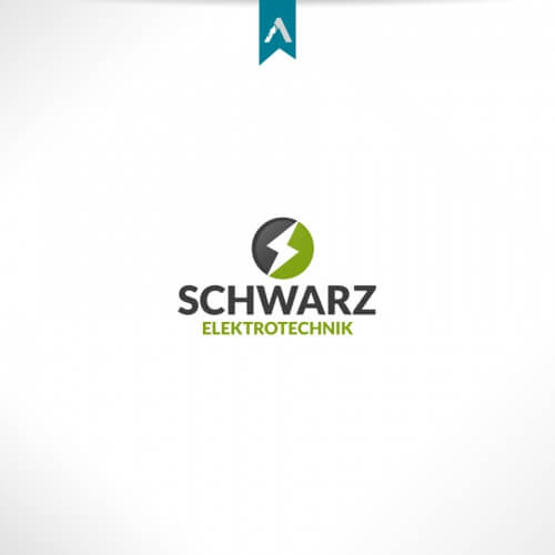 Elektriker Logo von schwarz