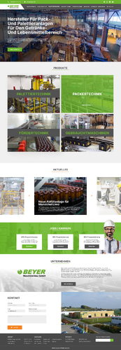 Webdesign für Hersteller für Pack- und Palettieranlagen für den Getränke- und Lebensmittelbereich