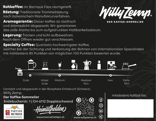 Etiketten-Design für Kaffeeverpackung