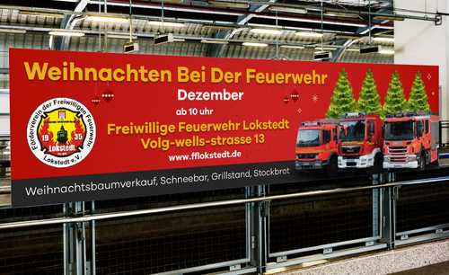 Plakate für Weihnachten bei der Feuerwehr