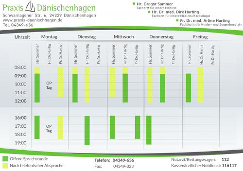  Sprechzeiten-Darstellung einer Arztpraxis