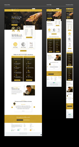Landing Page Design für Ankauf von Edelmetallen