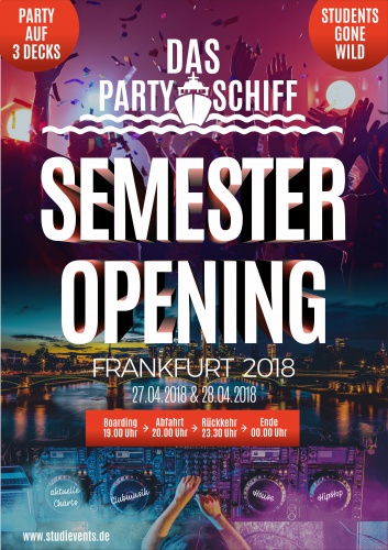 Plakat-Design für Semester Opening 2018 Frankfurt - Partyschiff