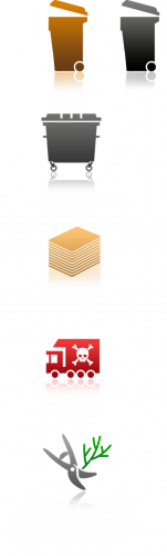 Icon-Designs für eine Müllabfuhrkalender-App