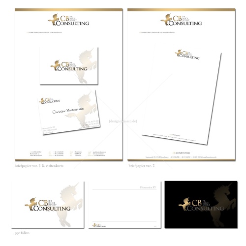 Briefpapier / Business Cards / Power Point Folien Layout für CB Consulting