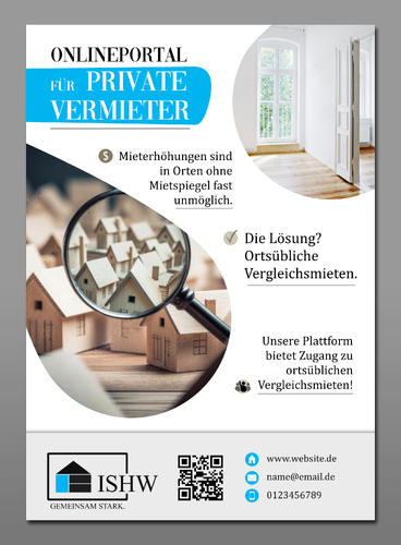 Flyer für ein Onlineportal für private Vermieter