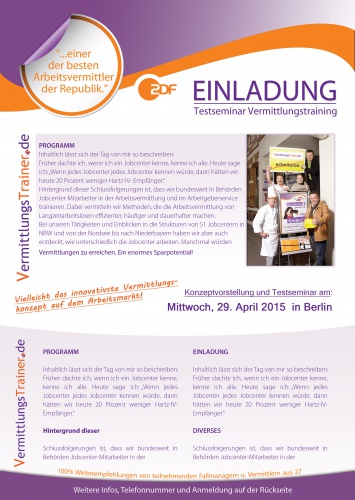 Flyer für Einladung zu einer Veranstaltung