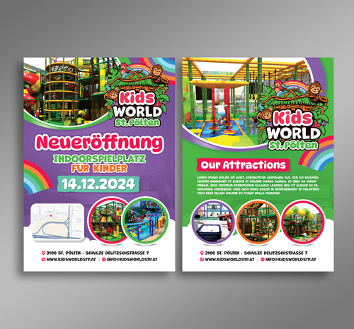 Flyer für Indoorspielplatz