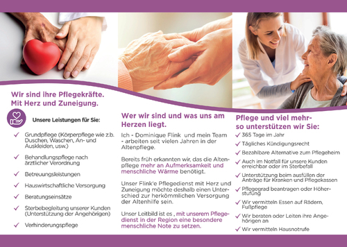 Flyer für Pflegedienst