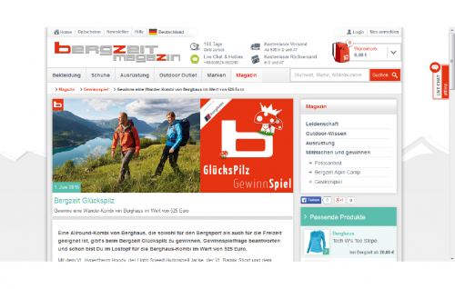 Logo für Bergzeit Glückspilz Gewinnspiel