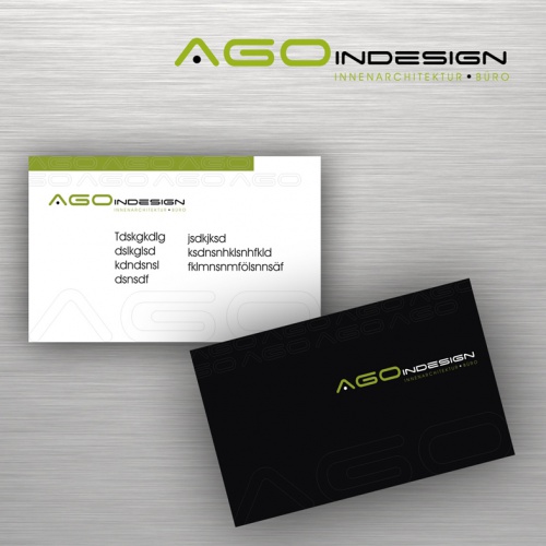 Logo-Design / Visitenkarte für AGO InDesign Innenarchitektur-Büro