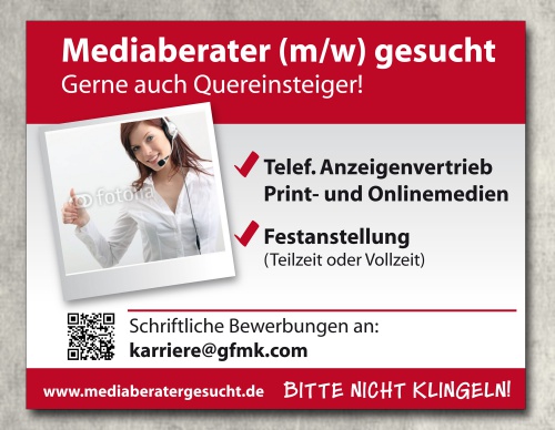 Außenwerbung Stellenanzeige