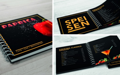 Speisekarten-Design für Gastronomiebetrieb