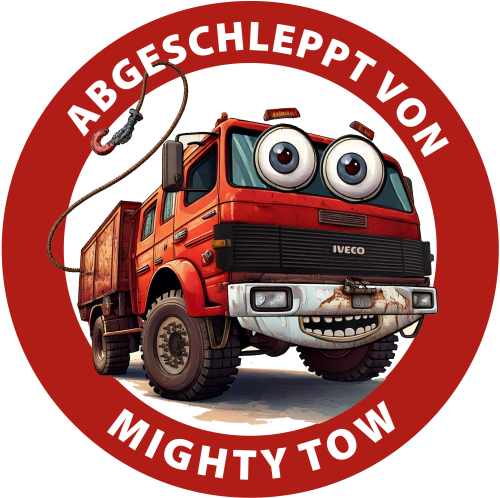 Sticker-Design für abgeschleppte Fahrzeuge