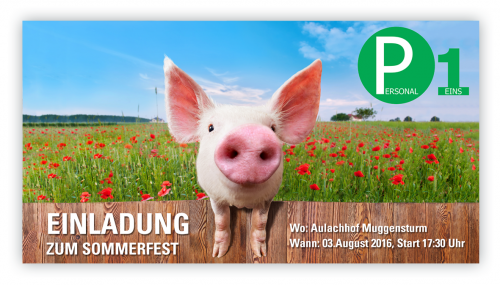 Moderne oder witzige Einladungskarte für Mitarbeiter Sommerfest