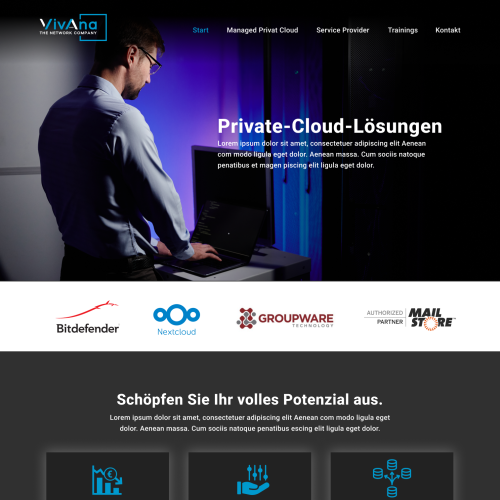 Sonstige Web-Design für Private Cloud Lösungen