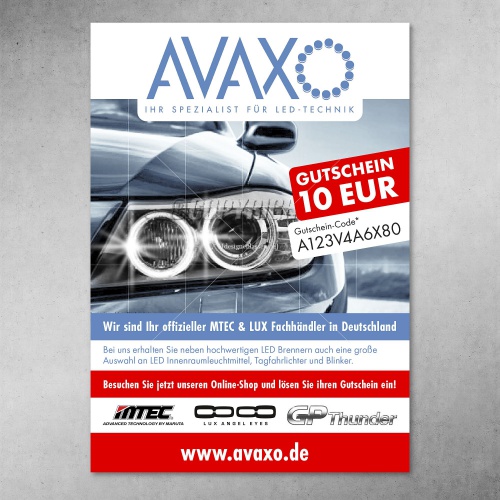  DIN A6 Flyer für OnlineShop mit LED Produkten im KFZ Bereich