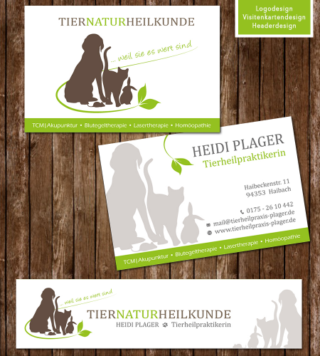 Tierheilpraxis sucht Logo und Visitenkarten Design