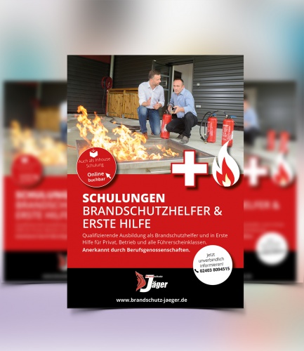 Anzeigengestaltung für Brandschutzdienstleistungen und Schulungen